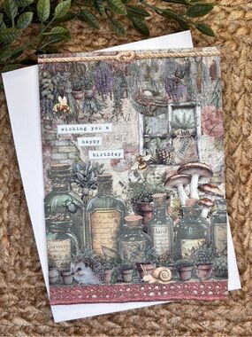 Handmade Apothecary Happy Birthday Greeting Card